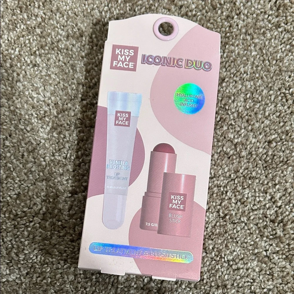Iconic Duo Kiss My Face Lip Treatment and Blush Stick Set